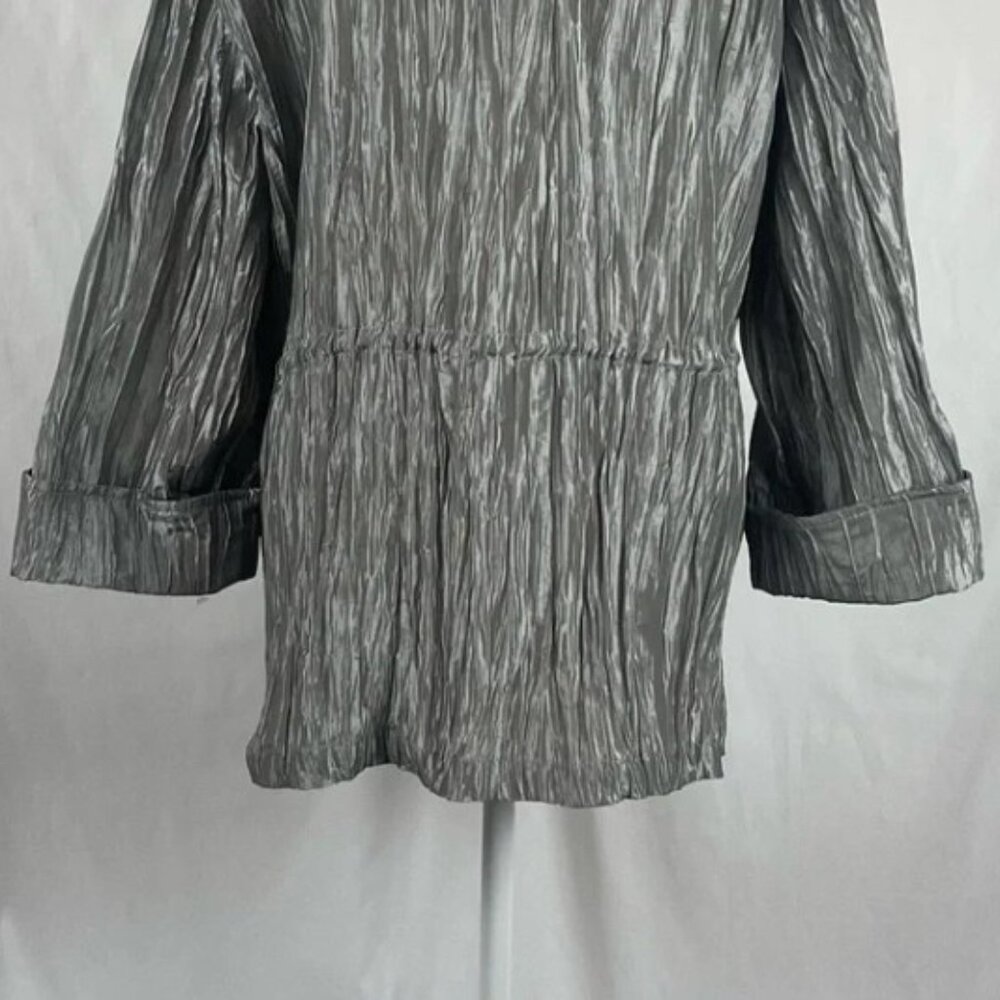 RUBY RD. WOMAN Metallic Silver Textured Jacket Size 24W PLUS NWOT - Picture 7 of 11